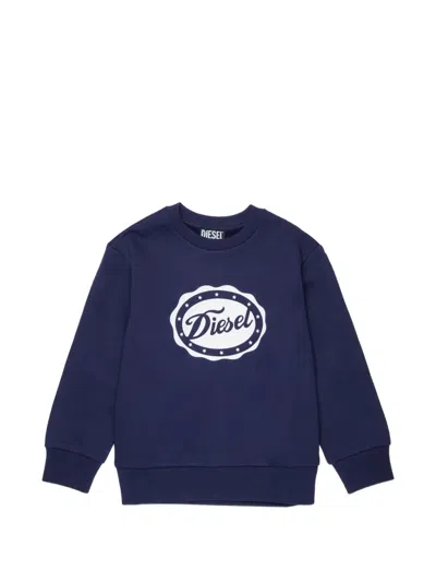 Diesel Kids' Logo-print Sweatshirt In Blue