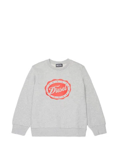 Diesel Kids' Logo-print Sweatshirt In Gray