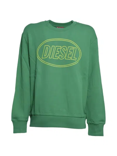 Diesel Kids' Logo-print Sweatshirt In Green
