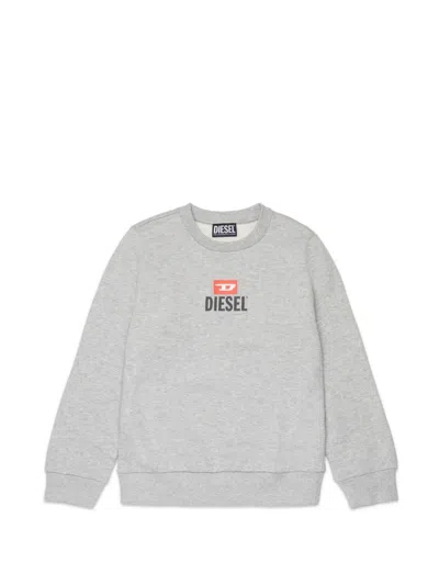 Diesel Kids' Logo-print Sweatshirt In Gray