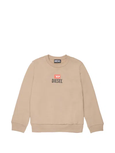 Diesel Kids' Logo-print Sweatshirt In Brown