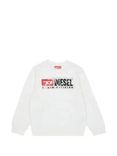 Diesel Kids' Logo-print Sweatshirt In White