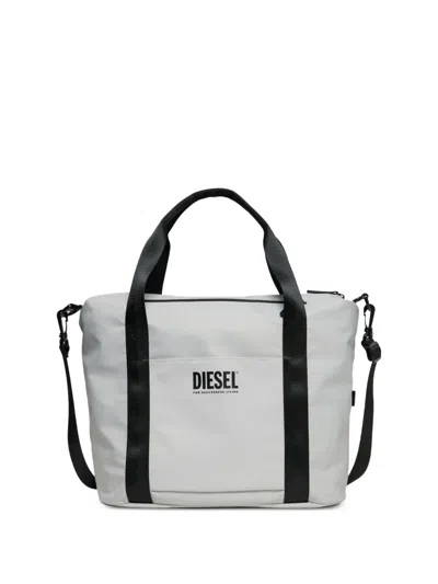 Diesel Kids' Logo-print Tote Bag In Gray