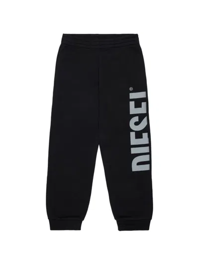 Diesel Kids' Logo-print Track Pants In Black
