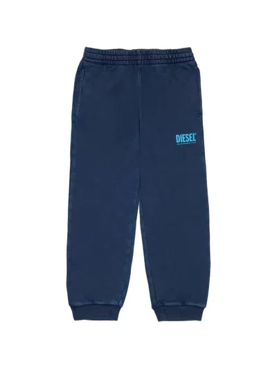 Diesel Kids' Logo-print Track Pants In Blue