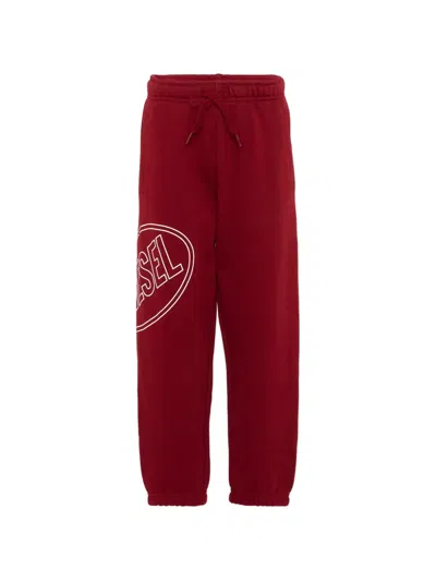 Diesel Kids' Logo-print Track Pants In Red