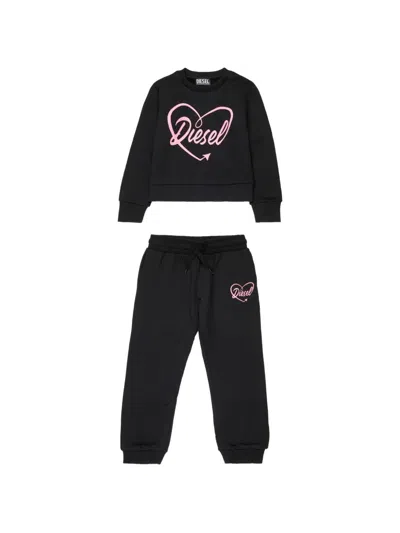 Diesel Kids' Logo-print Tracksuit In Black