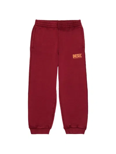 Diesel Kids' Logo-print Tracksuit Bottoms In Brown