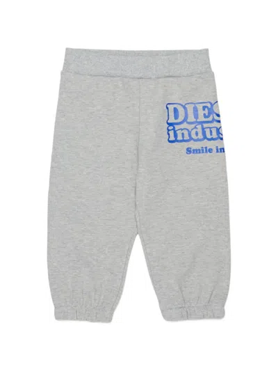 Diesel Babies' Logo-print Tracksuit Bottoms In Gray