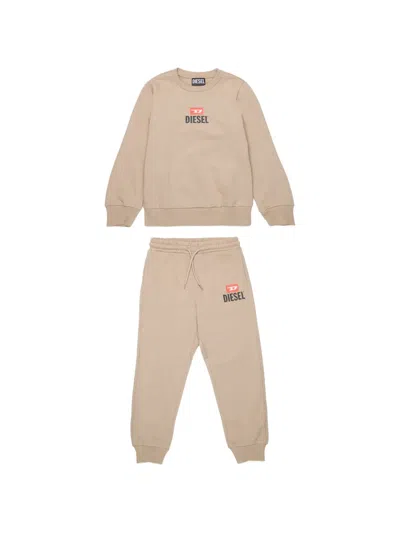 Diesel Kids' Logo-print Tracksuit Set In Neutral