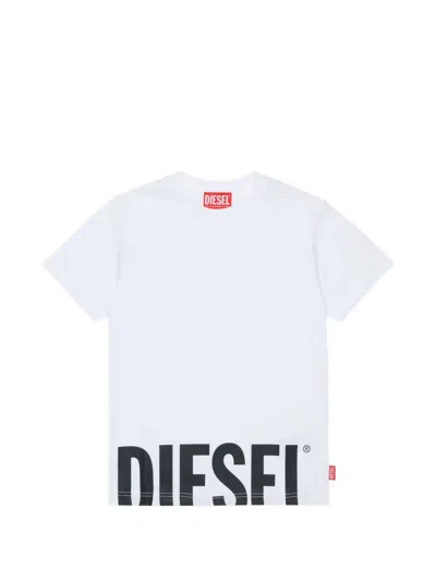 Diesel Kids' Logo-print T-shirt In White
