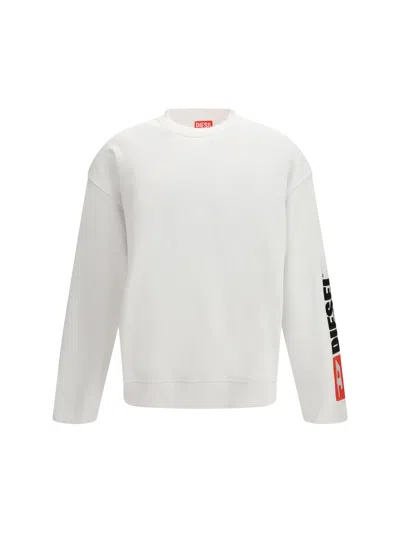 Diesel Logo-printed Cotton Sweatshirt In White