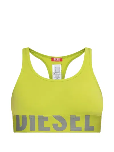 Diesel Logo-underband Racerback Bra In Green
