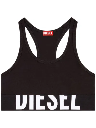 Diesel Logo-underband Sports Bra In Black