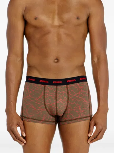 Diesel Logo-waistband Boxer Briefs (pack Of Three) In Burgundy