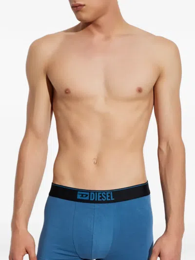 Diesel Logo-waistband Boxers (set Of Three) In Blue