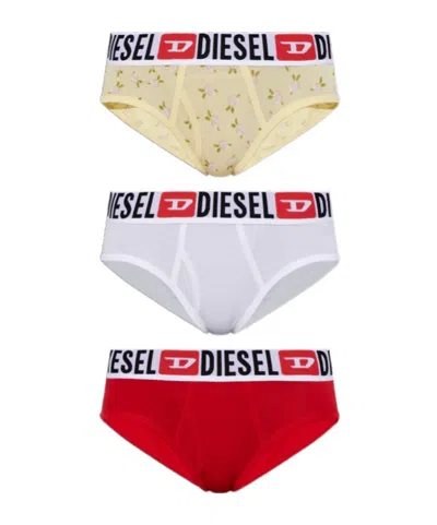 Diesel Logo-waistband Floral-print Briefs In Multi