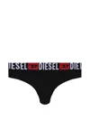 Diesel Logo-waistband Thong In Black