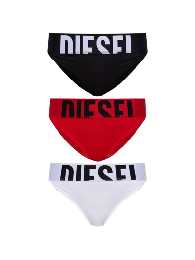 Diesel Lola-d-pop Logo-waistband Briefs (set Of Three) In Multi
