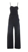 Diesel Black Jeans With Overalls And D Logo Plaque On The Front In Blue