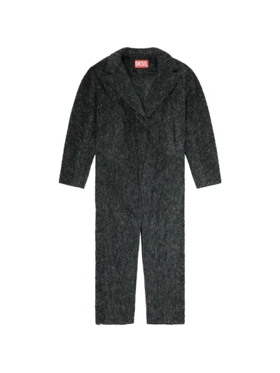 Diesel Long Coat In Wool And Alpaca Blend In Animal Print