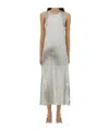 Diesel Sleeveless Long Dress In Soft Cotton Blend With Subtle Sheen In Gray