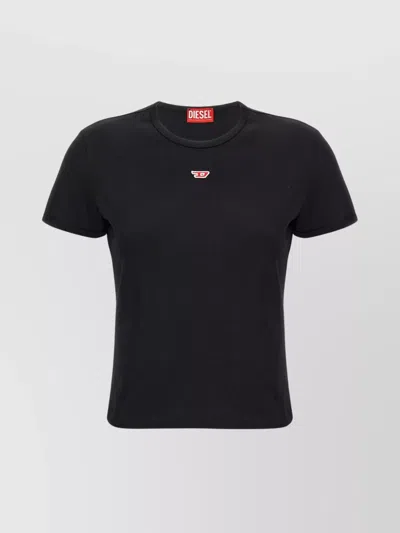 Diesel 'long-d' Crew Neck T-shirt In Black