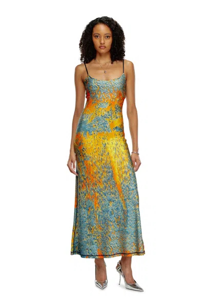 chinese dress ladies DIESEL WOMEN Long Slip Dress In Shiny Stretch Tulle Nude –  MAISONDEFASHION.COM