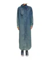 Diesel Long Shirt Dress In Fluid Denim In Blue