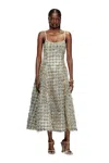 Diesel Long Skirt In Dévoré Houndstooth Denim In Burgundy