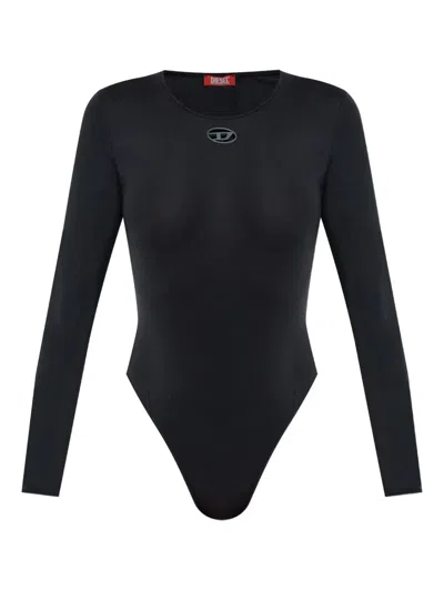 Diesel Women Angelina-utlt Nylon Bodysuit In Black