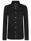 Diesel Long-sleeve Button-up Shirt With Classic Collar And Subtle Embroidery In Black