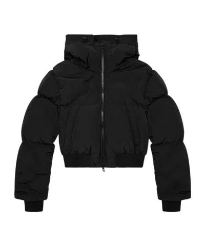 Diesel Long Sleeve Cotton Coat In Black
