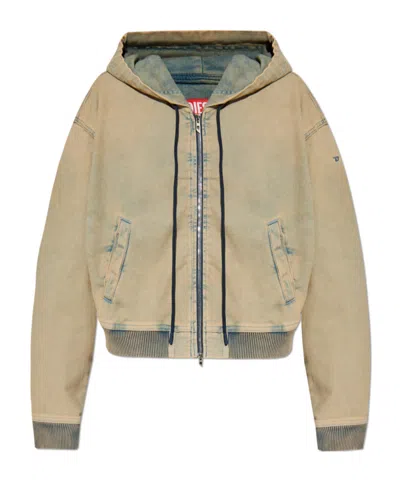 Diesel Long Sleeve Denim Jacket In Black