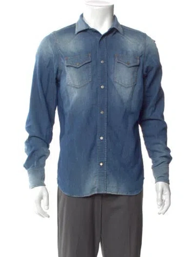 Pre-owned Diesel Long Sleeve Denim Shirt In Blue