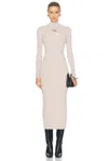 Diesel Long Sleeve Midi Dress In Misty Rose