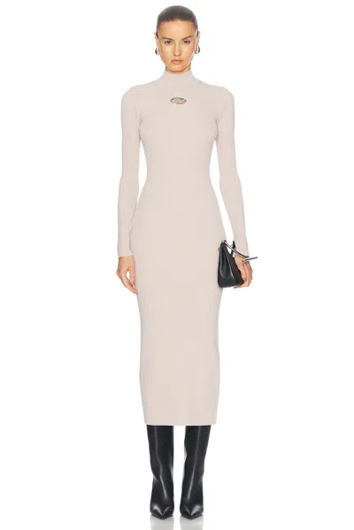 Diesel Long Sleeve Midi Dress In Misty Rose