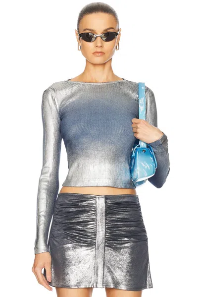 Diesel Long Sleeve T-shirt In Blue Ombre