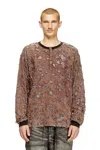 Diesel Long-sleeve T-shirt In Destroyed Jersey