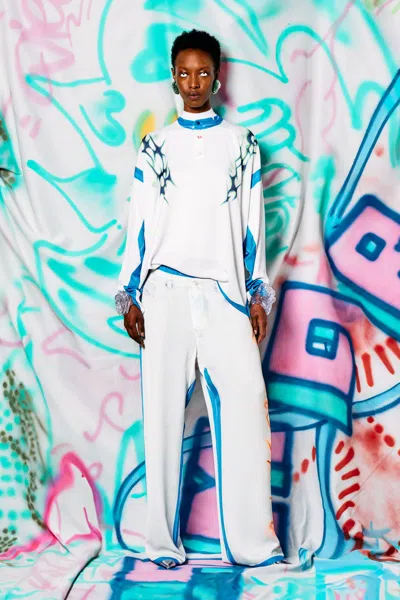 Diesel Long-sleeve T-shirt With Graffiti Print In Multicolor