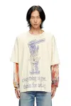 Diesel Abstract Print Layered T-shirt In Beige