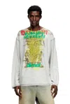 Diesel Long-sleeve T-shirt With Lyrics Print In Grey