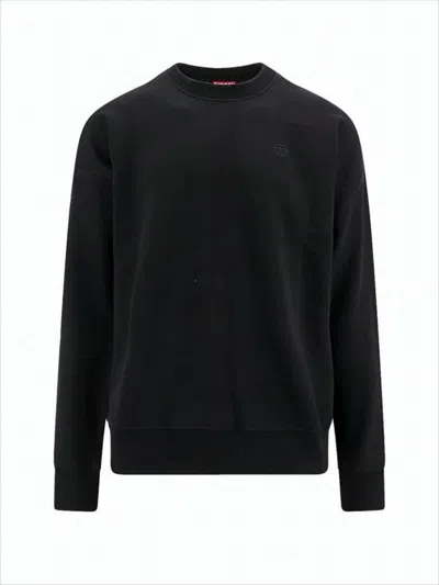 Diesel Long-sleeve T-shirt With Subtle Logo And Bold Graphic Design In Black