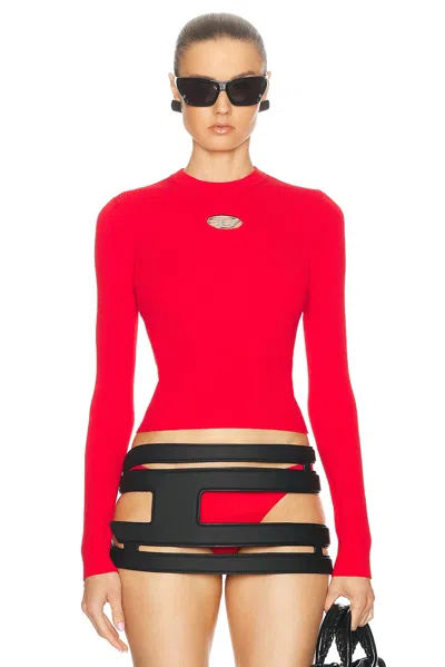 Diesel Long Sleeve Top In Formula Red