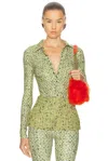 Diesel Long-sleeve Patterned Top In Green
