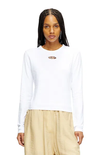 Diesel Long-sleeve Top With Oval D Cut-out In White