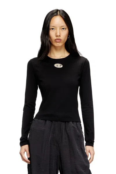 DIESEL LONG-SLEEVE TOP WITH OVAL D CUT-OUT
