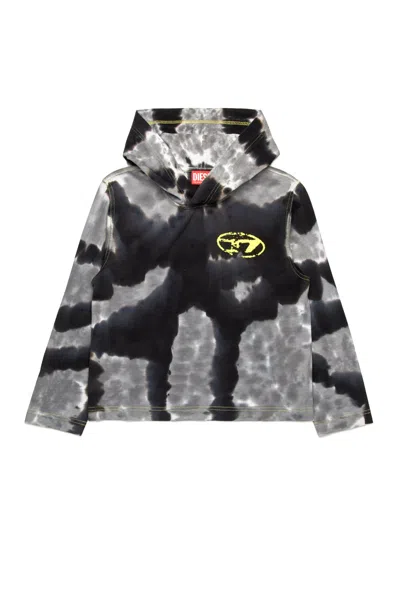 Diesel Kids' T-shirt Manica Lunga Batik Con Logo Oval D In Black