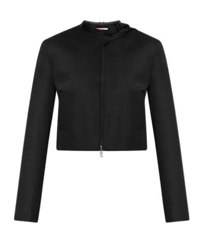 Diesel Long-sleeved Casual Jacket In Black