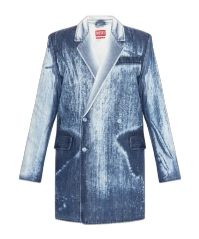Diesel Long-sleeved Casual Jacket In Blue